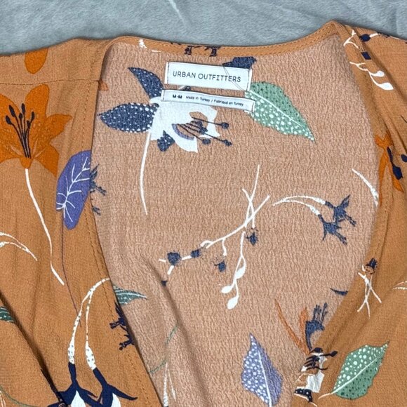 Urban Outfitters Audrey Tan Floral Wrap Dress - Picture 4 of 6